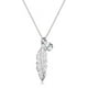 thumbnail image 1 of Collar de plata de ley para mujer con cadena delicada y dije de pluma de cristal brillante, 1 of 6