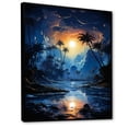 thumbnail image 2 of Designart "Solitude By The Shore With Sapphire Palms" Palms & Palm Trees Floater Framed Wall Art Living Room, 2 of 5