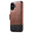 thumbnail image 5 of Dteck Magnetic Wallet Case for iPhone 16, Shockproof PU Leather TPU Wireless Charging Card & Cash Slots Anti-Scratch Rugged Protection Case, Brown, 5 of 12