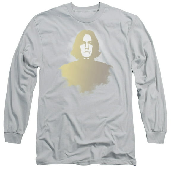Harry Potter Snape Fade Long Sleeve Adult 18/1 T-Shirt Silver