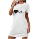 thumbnail image 2 of Camisón corto de mujer, vestido de largo medio con estampado de moda, camisón corto extragrande de mujer, camisón de manga corta con estampado de pecho a la moda, camisón de mujer, 2 of 6