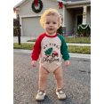 thumbnail image 4 of RUINIXCW Baby Christmas Sweatshirt Romper Embroidered Raglan Long Sleeve Bodysuit, 4 of 8