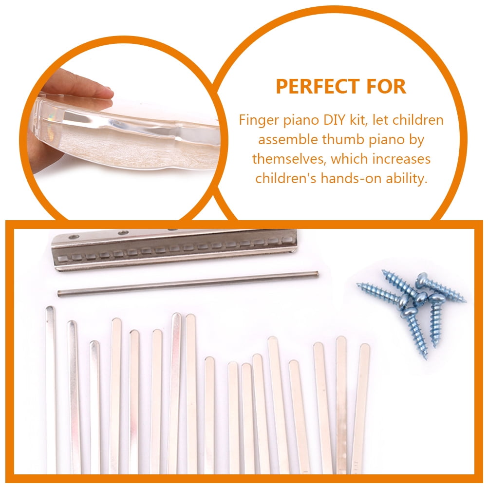 17-Tone Kalimba Finger Piano Kit with Keyboard Stand and Assembly Accessories for Kids and Beginners