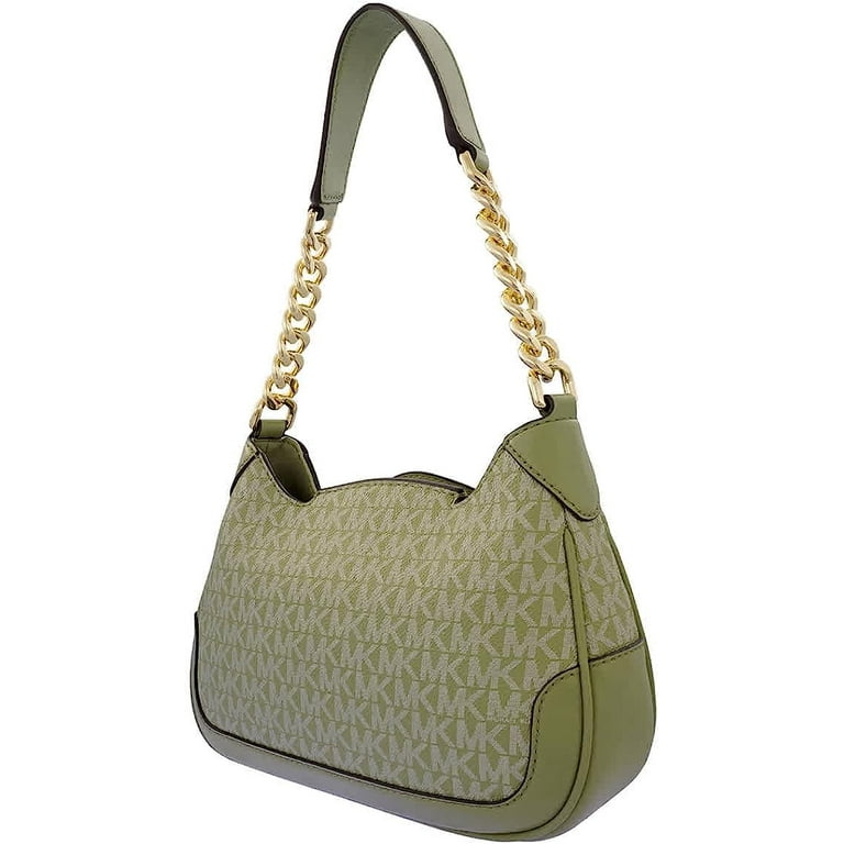 Michael Kors Signature Logo print Small Hally Shoulder Bag Light