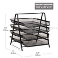 thumbnail image 4 of Mind Reader 4-Tier Paper Tray Organizer, Desktop File Sorter with Handle, Slide-Out Trays, Metal , Black, 4 of 8