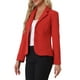 thumbnail image 4 of BLAZER DE TRABAJO PARA MUJERES INSPIRE CHIC CON SOLAPA Y MANGAS LARGAS, TRAJE BLAZER ROJO BRILLANTE TALLA M, 4 of 6