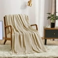 thumbnail image 6 of Mocaletto Throw Blankets,Fleece Blanket,Soft Fuzzy Plush Blanket, Luxury Flannel Lap Blanket, Super Cozy and Comfy for All Seasons (Golden Brown, 50x70 in), 6 of 6