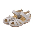 thumbnail image 6 of Clearance JeashCHAT Women's Summer Sandals Casual Wedge Shoes Comfortable Ankle Strap Closed Toe Hollow Out Outdoor Platform Sandals Dress Sandals for Women, 6 of 7