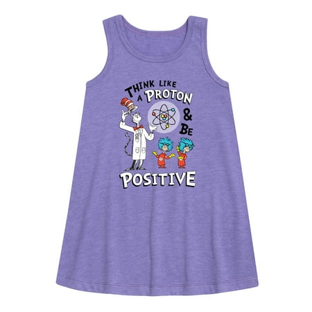 

Cat in the Hat - Think Like Proton Be Positive - Toddler and Youth Girls A-line Dress