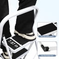 thumbnail image 4 of SZHLUX 3 Step Ladder, Foldable Steel Stool with Wide Anti-Slip Pedals, Convenient Handgrip, Portable Household Staircase (White) - Ideal for Home Use, 4 of 8