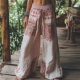 thumbnail image 2 of TRUBKH Womens Linen Pants Beach Pants for Women Drop Crotch Harem Pants Tall Sweatpants for Women Lounge Trousers Paperbag Pant Ruffle Pants Women Loose Yoga Trousers Comfort Resort Wear Pink XL, 2 of 4
