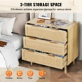 thumbnail image 3 of VEVOR Rattan Drawer Dresser Natural Rattan Closet Dresser 3 Drawers for bedroom, 3 of 9