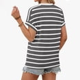 thumbnail image 7 of Abomasnow Women's Basic T-Shirts Striped Short Sleeve Crew Neck Tops Casual Soft Breathable Loose Fit Tee Shirts, 7 of 7