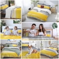 thumbnail image 5 of Street Art Graffiti Duvet Cover Set Full Size, Gray Yellow Abstract 4 Piece Soft Microfiber Bedding Set with 1 Duvet Cover, 1 Flat Sheet, 2 Pillowcases, 5 of 9