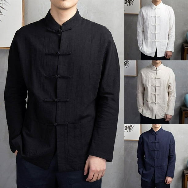 Men Chinese Traditional Kung Fu Tai Chi Coat Tang Suit Uniform