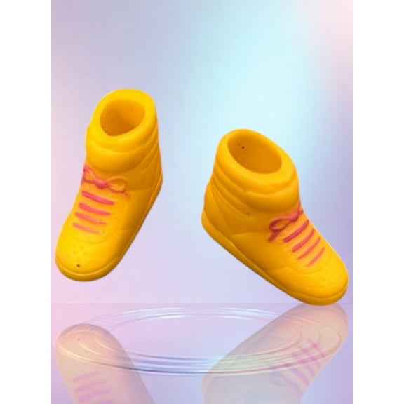 Lol Surprise doll OMG Bartz Doll Shoes CALIFORNIA DREAM 1987 Yellow High Top Sneakers Laces Squishy