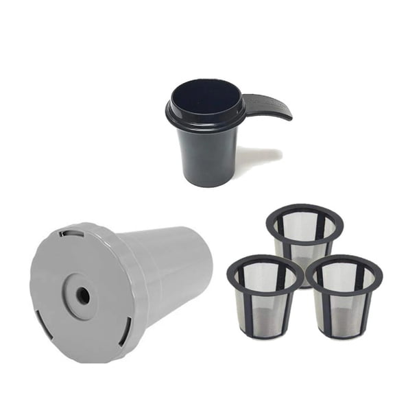 GoldTone Brand Reusable Single Serve Starter Kit for Keurig Includes - (1) My K-Cup Filter Housing and (3) Reusable K-Cup Filter and (1) 1 OZ Coffee Scoop - BPA Free