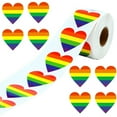 thumbnail image 1 of MYG 500pcs Pride Stickers Rainbow Heart Shaped Labels Adhesive Stickers, 1 of 10