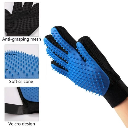 Pet Grooming Glove for Dog, Shedding Gloves Brush, Dog Bathing Glove Cat Petting Glove, Gentle and Efficient Hair Groomer, Pet Grooming Mitt and De-shedding Massaging Tool (One Pair)