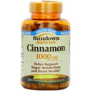 Sundown Naturals Cinnamon 1000mg Capsules, 200 ea (Pack of 4)