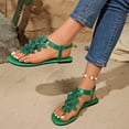 thumbnail image 4 of Women's 3D Floral Thong Slingback Flat Sandals, Open-Toe Breathable Casual Beach Footwear, 4 of 7