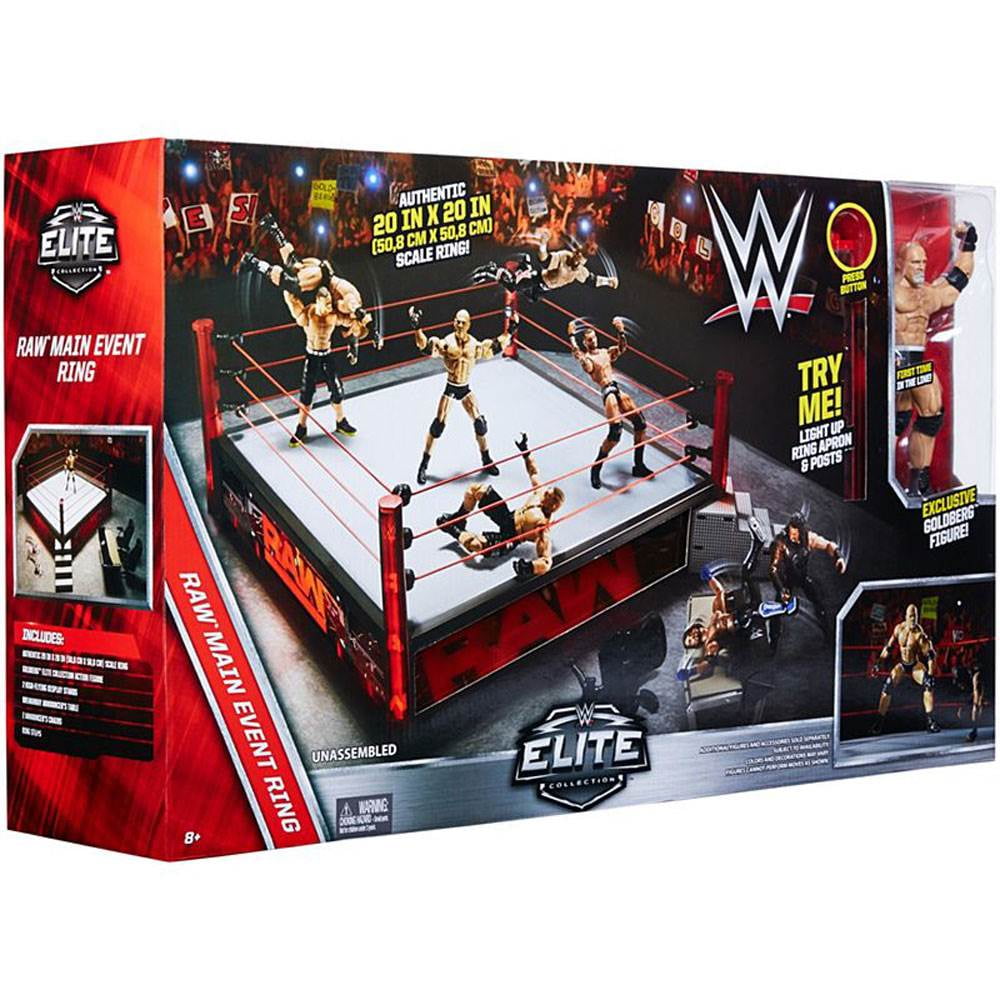 Nuovo di Zecca WWE Elite Authentic SCALA WRESTLEMANIA Raw Main Event Anello Playset