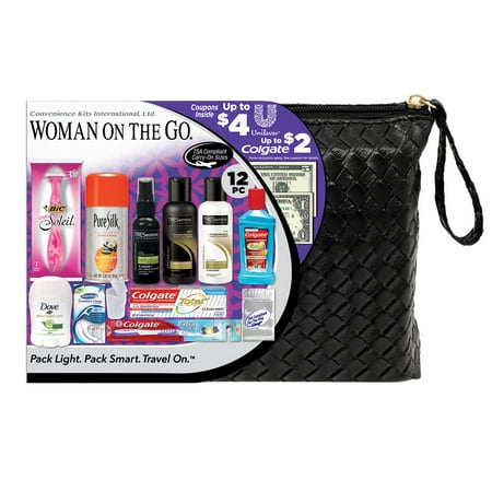 Convenience Kits International, Women's TRESemme Premium 12 PC Assembled Travel Kit, TSA Compliant, in Reusable Toiletry Zippered Bag w/ Handle, Featuring TRESemme: Shampoo-Conditioner-Hair