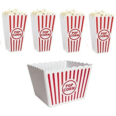 Retro Style Reusable Popcorn Bowl Plastic Container Movie Theater ...