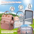 thumbnail image 4 of Morfone Diaper Bag Backpack with Changing Station, Waterproof Large Capacity Baby Bag with USB Charging Port & Pacifier Case - Unisex, Pink, 4 of 10