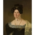 thumbnail image 2 of Peter Berggren 12x14 Black Ornate Wood Framed Double Matted Museum Art Print Titled: Portrait of Sara Catarine Lorentz (1830), 2 of 5