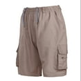 thumbnail image 4 of Outfmvch Cargo Pants For Men Mens Jeans Men'S Casual Outdoor Cargo Pants Solid Zipper Pocket Drawstring Shorts Jeans For Men Khaki M, 4 of 8