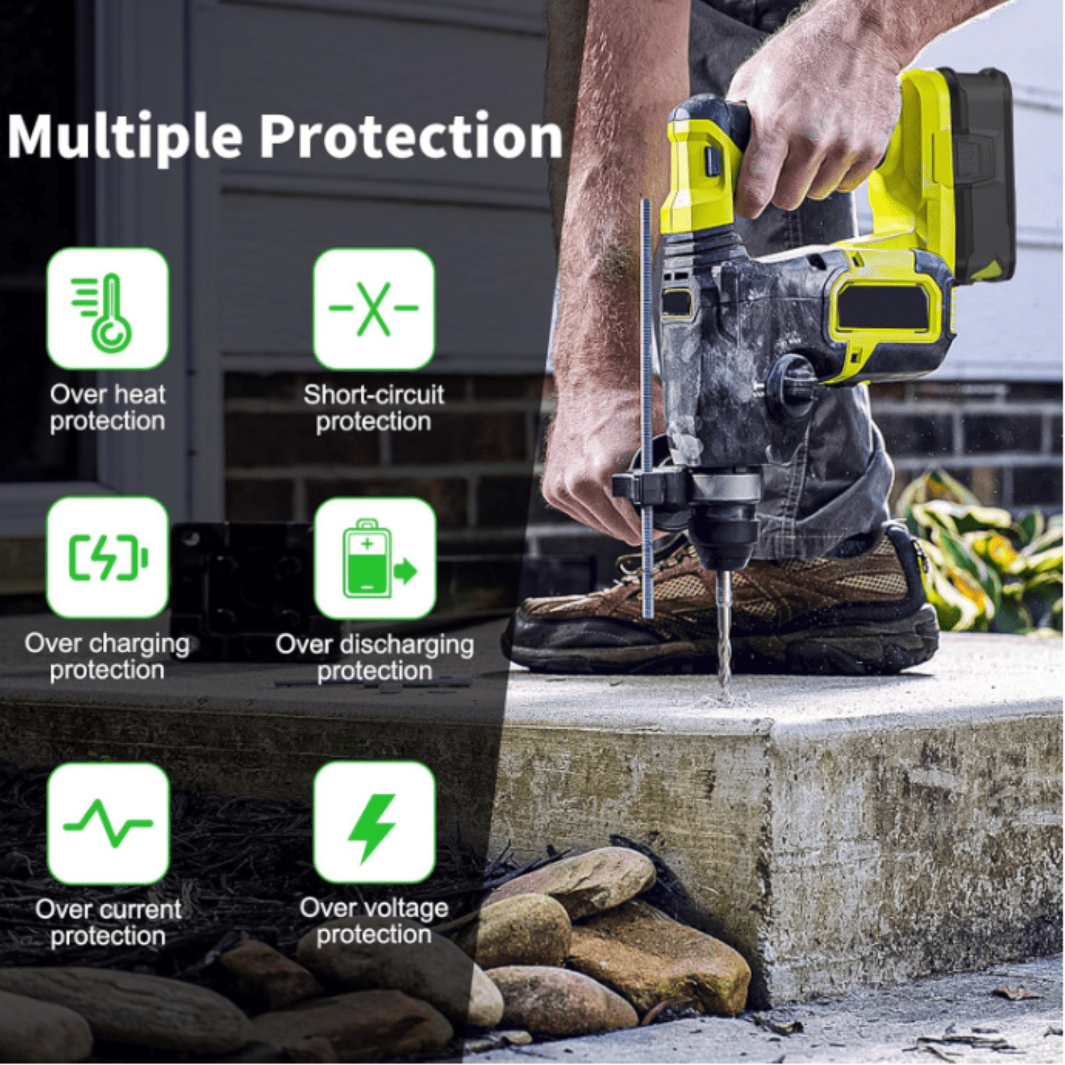 Vinida P102 18V Cordless Power Tool Charger with 2 X 36Ah Batteries for Ryobi ONE+ 18V System