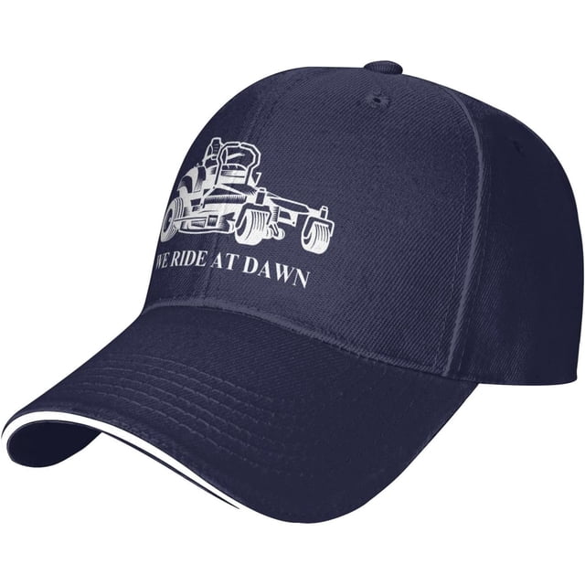 We Ride at Dawn Lawn Mower Hat Classic Low Profile Baseball Cap Adjustable Golf Dad Hats