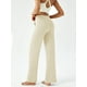 thumbnail image 3 of Pantalones de yoga DLOODA de pierna ancha y cintura alta para mujer, color caqui, 3 of 4