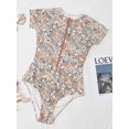 thumbnail image 4 of One Piece Swimsuit For Women High Neck Zipper Short Sleeve Bathing Suit, 4 of 5