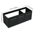 thumbnail image 6 of Noble House 48" Floating Bathroom Vanity Cabinet, Plywood Black Chestnut, Soft-Close Door, Excluded Sink, Black Chestnut, 6 of 7