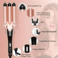 Beach Wave Curling Iron Wand, 8 in 1 Hair Waver 3 Barrel Curling Iron Set for Long Short Soft