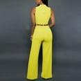 thumbnail image 6 of WREESH Womens Business Casual Jumpsuit Fashion Summer Casual Sleeveless Button Bandage Jumpsuit Long Pants Yellow, 6 of 7