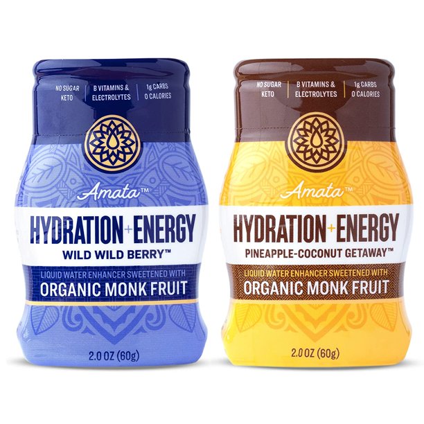 Amata Water Enhancer Naturally Sweetened with Organic Monk Fruit & Stevia Low Carb 0