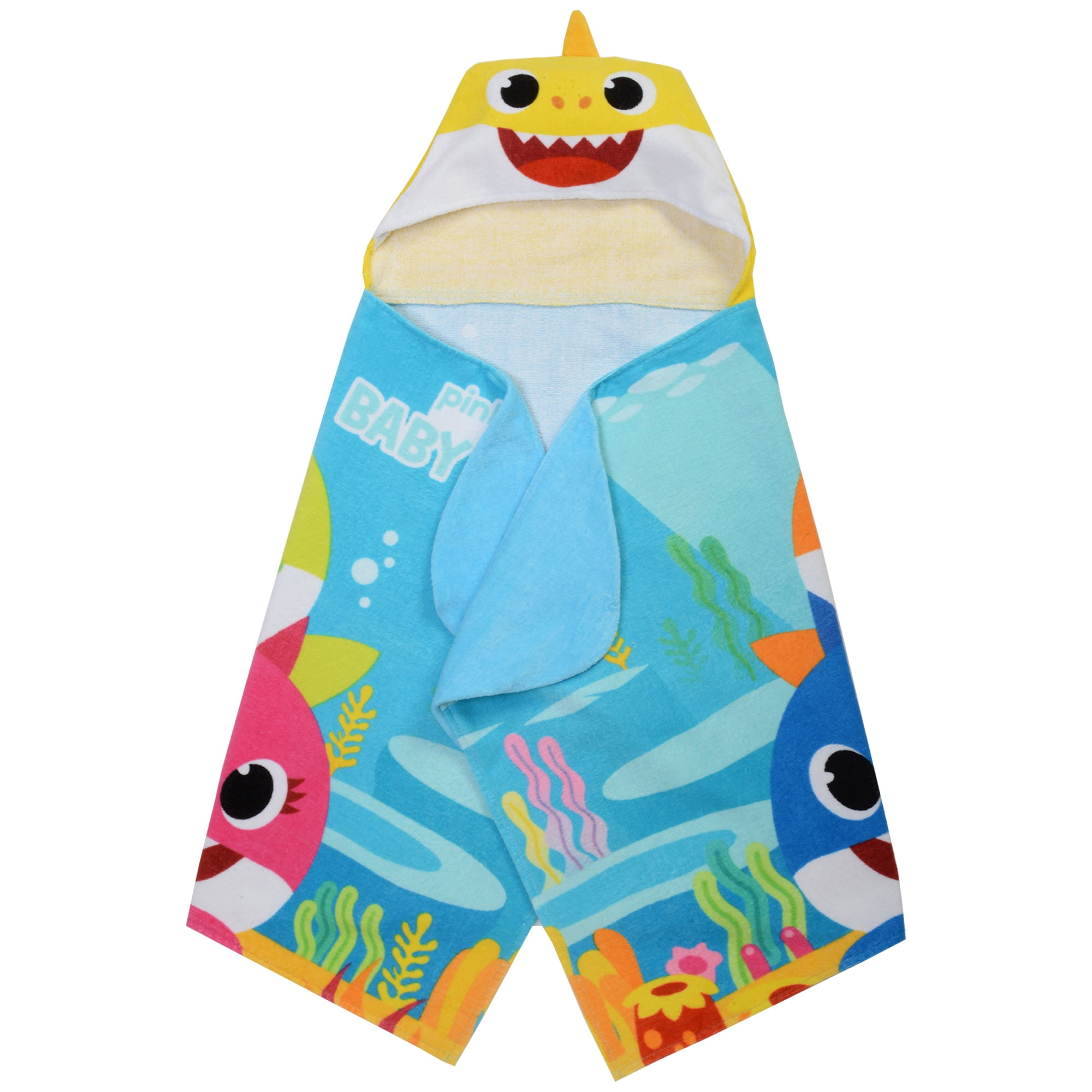 Baby Shark Kids Hooded Towel, Cotton, Blue, Pinkfong