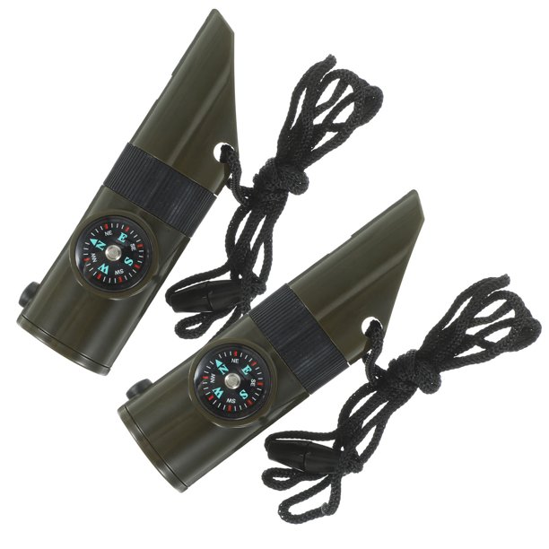 BESTYASH 2Ud Silbato De Supervivencia Multifuncional Con Brújula Termómetro Y Para Camping Exterior