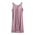 thumbnail image 2 of Sakmal Moomoo Tank Nightgowns for Women Purple Long Lightweight Cotton House Dress Sleeveless Plain Sleep Tanks for Women, 2 of 5