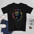 thumbnail image 3 of Lion T-shirt Lion Unisex T-shirt Unisex tees Casual Cotton Colorful Printing, 3 of 5