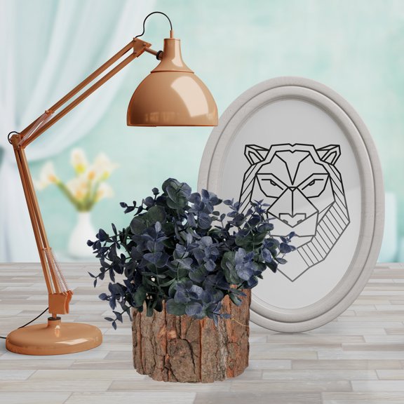HEALEEP 2-Pack Rustic Bark Flower Buckets with Sturdy Flowerpot Holders for Indoor and Outdoor Garden Plant Display