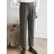 thumbnail image 2 of Pantalones de verano fluidos para hombre, 9 pantalones de traje de color sólido recortados para hombre, pantalones de vestir formales chinos antiarrugas drapeados para hombre, nuevos y económicos, 2 of 5
