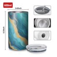 thumbnail image 4 of 20oz Coffee Tumblers Teal Marble Gold Wave Pattern Stainless Steel Vacuum Insulated Travel Tumbler Coffee Cups Mug with Lid and Straw with Cleaning Brush for Cold & Hot Drinks, 4 of 5