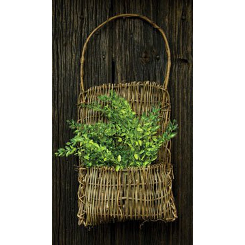 Rustic Twig Vine Pocket Basket Branch Handle Country Primitive Wall