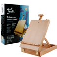 thumbnail image 1 of Caballete de mesa ajustable de madera, caballete de maleta, caballete de pintura portátil, caballete con espacio de almacenamiento para pinceles, pinturas y utensilios de dibujo, 1 of 4