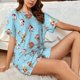 thumbnail image 4 of Fotbe winter cow cute Conjunto de Pijama Estampado para Mujer, 2 Piezas, Ropa de Dormir con Camiseta de Manga Corta y Shorts Suaves-Medium, 4 of 6