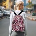 thumbnail image 7 of FORMRS Mini Backpack Purse for Women Quilted Travel Daypack Casual Shoulder Bag, Pink Floral Leopard Pattern, 7 of 7